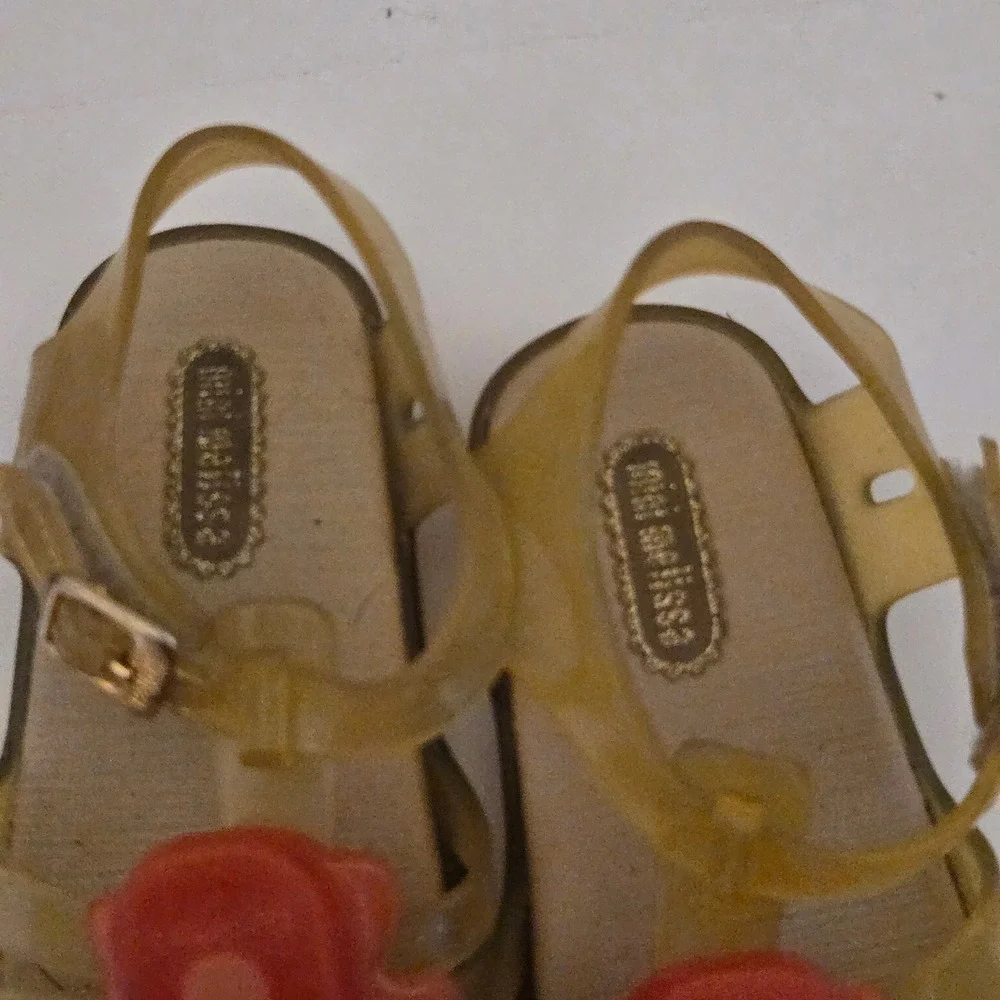 Mini Melissa Aranha Popsicle Jelly Sandals Yellow Red Kids Size 7 USA